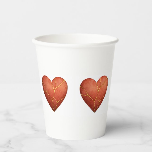 Gobelets En Papier Coeur Kintsugi (Recto)