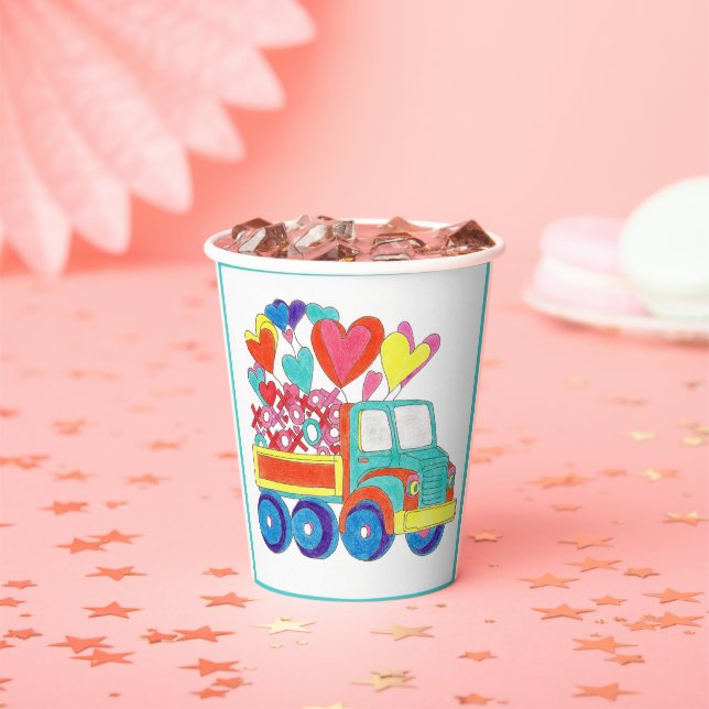 Gobelets En Papier Coeurs Camion de la coupe de papier (Insitu)