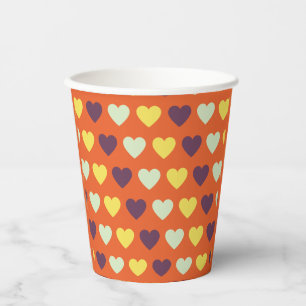 Gobelets En Papier Coeurs d'automne Coupes de papier