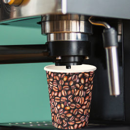 Gobelets En Papier Coffee Haricots crayon Motif Rustique Brown