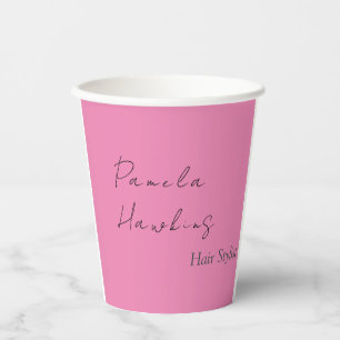 Gobelets En Papier Coiffure professionnelle sobre rose féminin