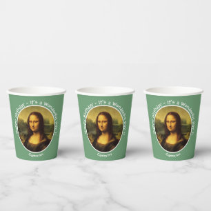 Gobelets En Papier Collection Leonardo da Vinci Mona Lisa