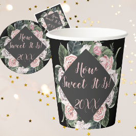 Gobelets En Papier Comme c'est doux Roses Roses Rose Graduation