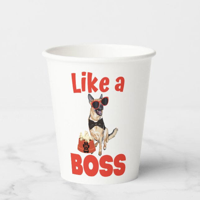 Gobelets En Papier Comme Un Patron Allemand Boss (Recto)