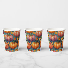 Gobelets En Papier Concepteur Vibes Citrouille d'Halloween