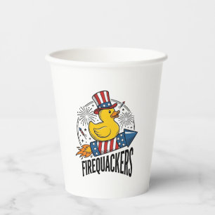 Gobelets En Papier Concepteurs de chemise de feu d'artifice de canard