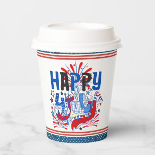 Gobelets En Papier Conception de célébration patriotique du 4 juillet