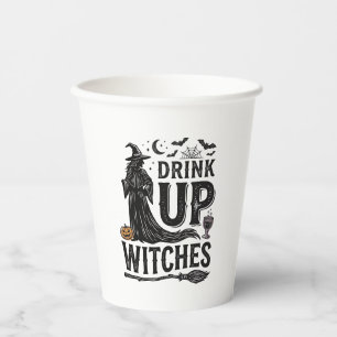 Gobelets En Papier Conception de chemise Halloween sorcières buvez vi