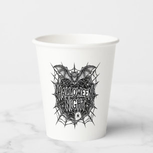 Gobelets En Papier Conception de chemise vintage Halloween Night Bat