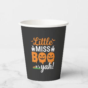 Gobelets En Papier Conception de citrouille Halloween Little Miss Boo