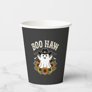 Gobelets En Papier Conception de fantôme Halloween Western Boo Haw