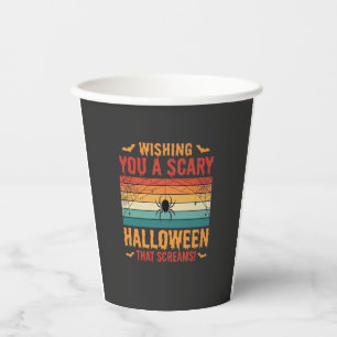 Gobelets En Papier Conception de toile d'araignée d'Halloween effraya