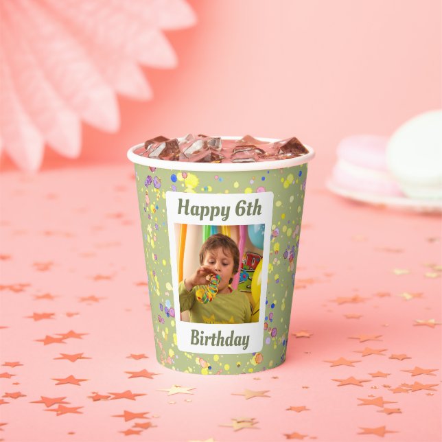 Gobelets En Papier Confetti d'anniversaire à la crème de citron (Insitu)