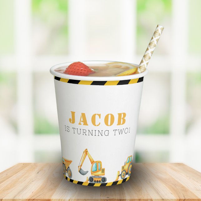 Gobelets En Papier Construction Anniversaire de fête Coupe de papier  (Construction birthday party)