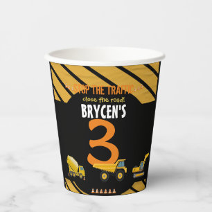 Gobelets En Papier Construction Anniversaire Truck Party