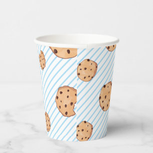Gobelets En Papier Cookies bandes bleues Fête d'anniversaire