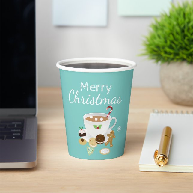 Gobelets En Papier Cookies de Noël et vacances chocolat chaud (Insitu)