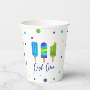 Gobelets En Papier Cool One 1er Anniversaire bleu vert