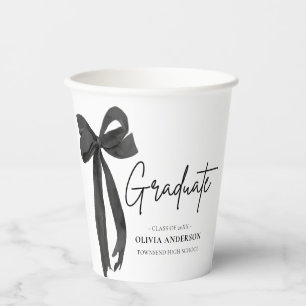 Gobelets En Papier Coquette Black Bow moderne Graduate Graduate