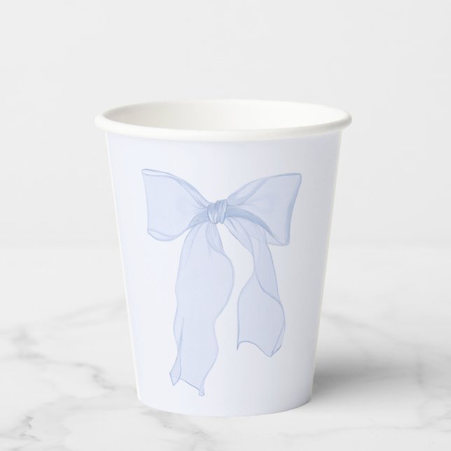 Gobelets En Papier Coquette Bleue Bleue Élégante (Recto)