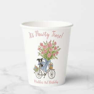 Gobelets En Papier Coquette Chiot Anniversaire Coupes de papier