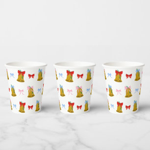 Gobelets En Papier Coquette Noël cloches et vaches Classique