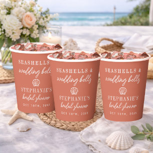 Gobelets En Papier Coquillages Cloches de mariage Terre cuite Récepti