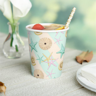 Gobelets En Papier Coquillages Retro Pastel Sea Life