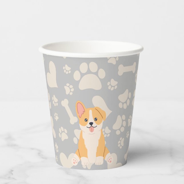 Gobelets En Papier Corgi Cute (Recto)