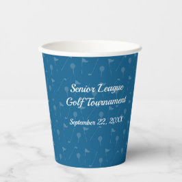 Gobelets En Papier Corporate Blue Grey Golf Pattern - Paper Cup