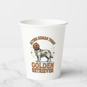 Gobelets En Papier Costume de chien Citrouille de Halloween pour Retr