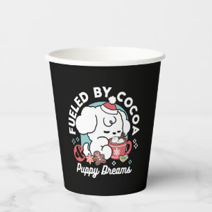 Gobelets En Papier Cosy Puppy Dreams - Chocolat chaud et Noël
