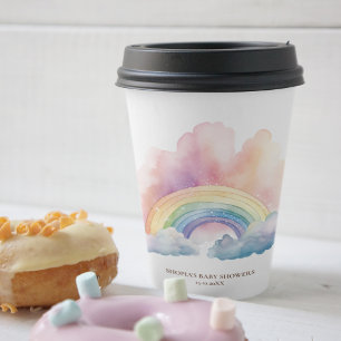 Gobelets En Papier Couleur d'eau douce arc-en-ciel