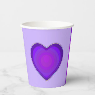 Gobelets En Papier Couleurs pastel & coeurs violets battre