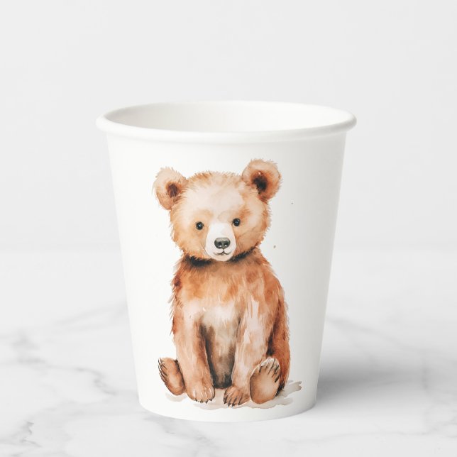 Gobelets En Papier Coupe à thème Little Bear Woodland (Recto)
