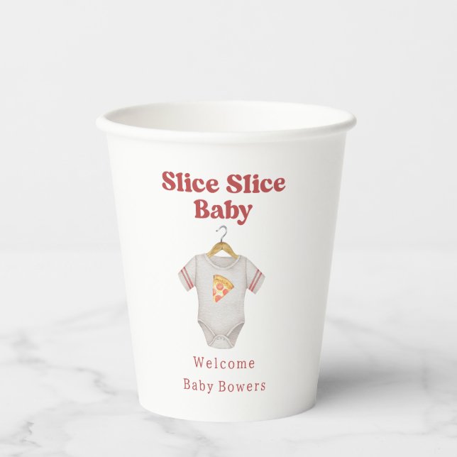 Gobelets En Papier Coupe Baby shower Pizza Neutral (Recto)