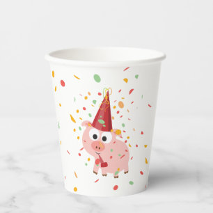 Gobelets En Papier Coupe Confetti Party Pig Paper