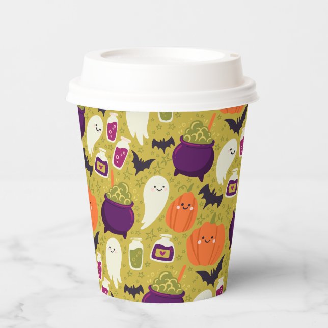 Gobelets En Papier Coupe de Kawaii pour la saison Éffrayante (Recto)