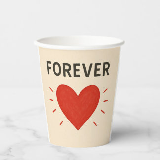 Gobelets En Papier Coupe de l'amour pour toujours