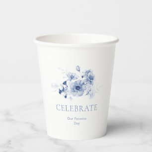Gobelets En Papier Coupe de mariage bleu poussiéreux – Célébrer