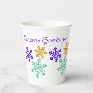 Gobelets En Papier Coupe de Noël de flocon de neige personnalisable