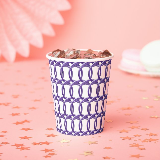 Gobelets En Papier Coupe de papier - Anneaux entrelacés en violet (Insitu)
