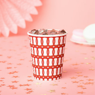 Gobelets En Papier Coupe de papier - Anneaux tissés en rouge