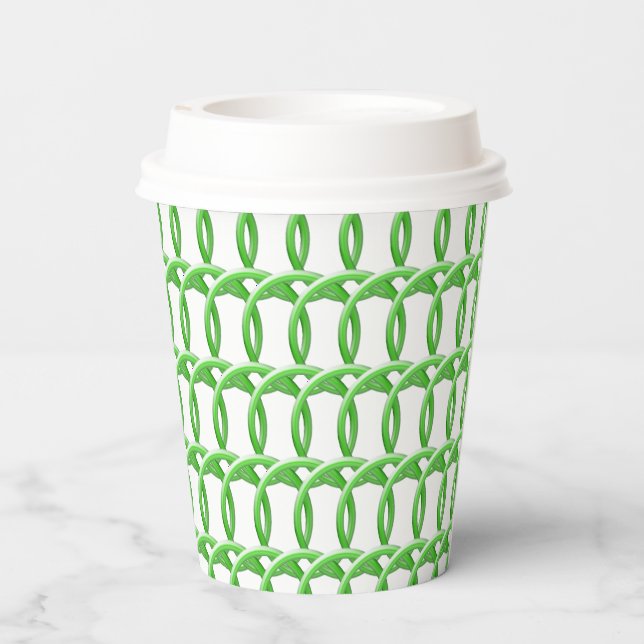 Gobelets En Papier Coupe de papier - Anneaux verts entrelacés (Verso)