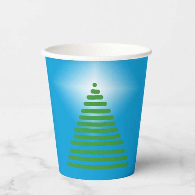 Gobelets En Papier Coupe de papier - Arbre avec étoile (Recto)