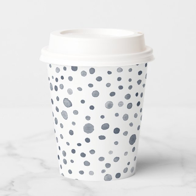 Gobelets En Papier Coupe de papier avec points d'aquarelle Dusk Confe (Recto)