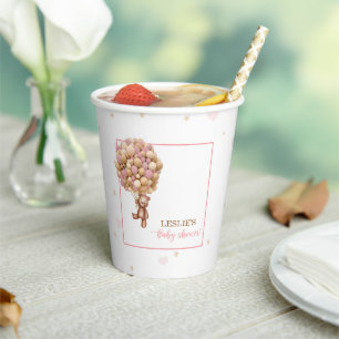 Gobelets En Papier Coupe de papier Baby shower d'attente rose - perso