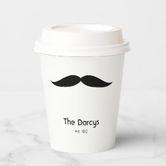 Gobelets En Papier Coupe de papier Couple Moustache et lèvres
