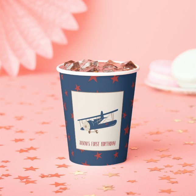 Gobelets En Papier Coupe de papier d'anniversaire d'avion (Insitu)