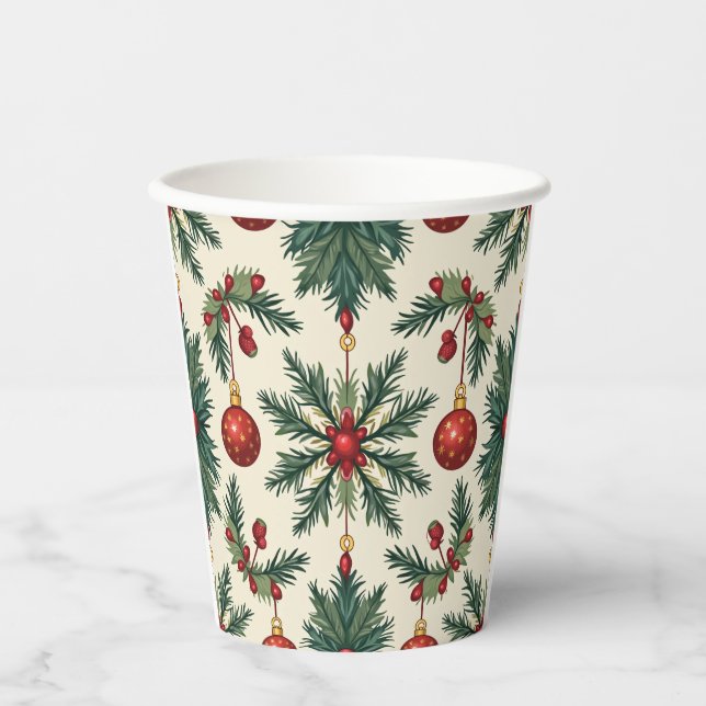 Gobelets En Papier Coupe de papier de Noël (Recto)